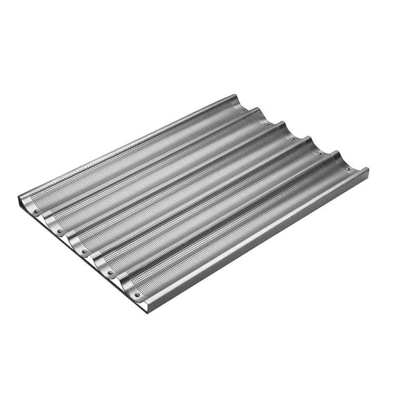 Focus Foodservice Commercial Bakeware 5 Count 26-Inch Perforated Baguette Pan