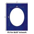 thumbnail image 2 of Royal Blue Suede Picture Frame Mat for 11x14 Frames - Oval Opening for 8x10 Photos - 10 Mats, 2 of 7