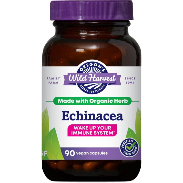 Suplemento Orgánico de Echinacea de Oregon's Wild Harvest 90 cápsulas