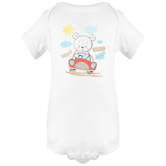 Little Bear In Car Bodysuit Infant -Image by Shutterstock,  6 Months