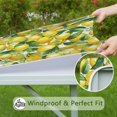 thumbnail image 6 of Yellow Lemon Fruit Leaves White Pattern Square Fitted Tablecloth with Elastic Edge,Square Table Cover,Washable Elastic Table Cover for Home Kitchen Party Decor 36"x36", 6 of 6