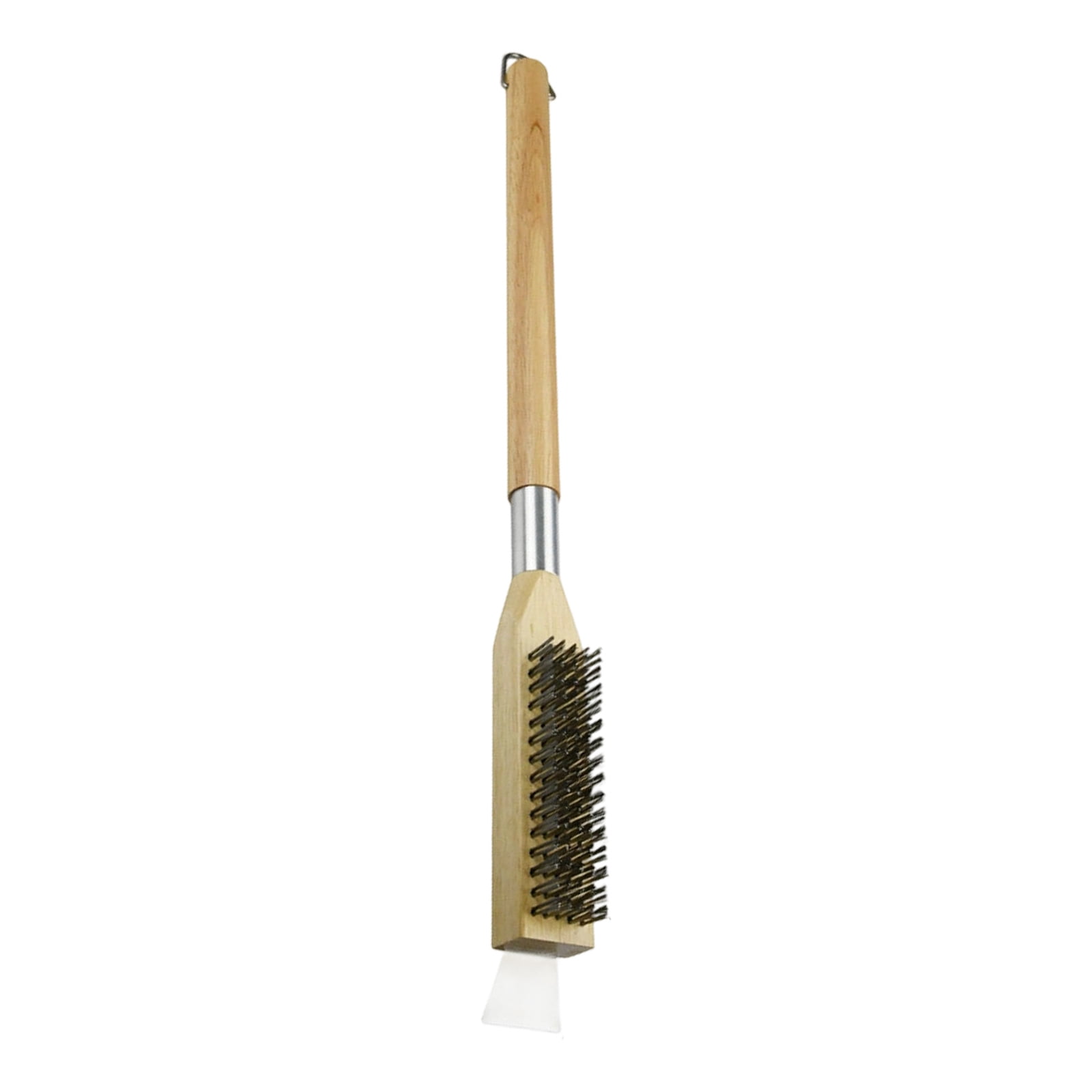 Detachable Steel Bristles Pizza Oven Brush With Ergonomic Handle and Scraper For Oven Grills Stone Cleaning Daily Use