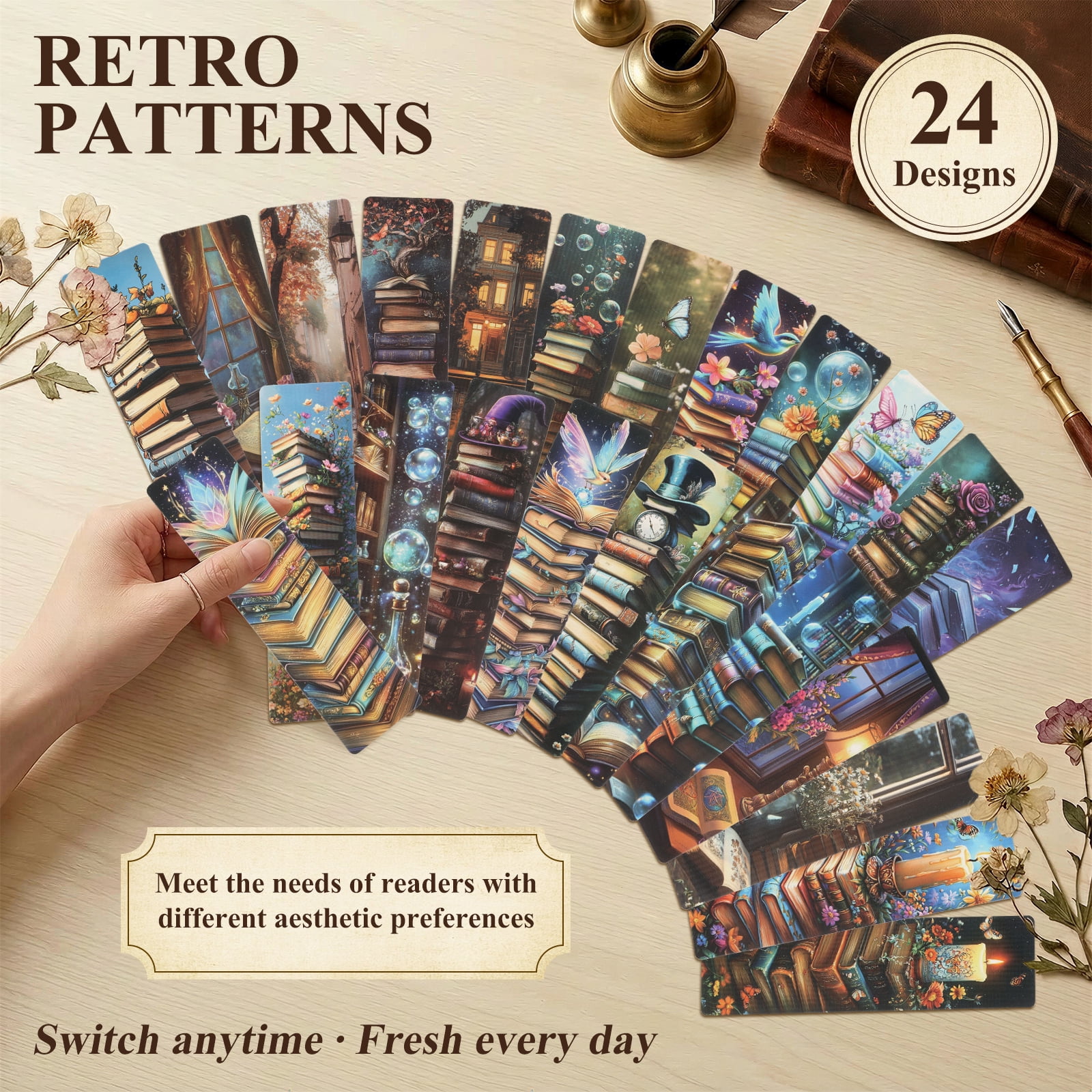 240 Pcs Love to Read Bookmarks Gift Bulk Retro Reading Reward Bookmarks Book Club Gift Reading Tracker for Classroom Teacher Student Prizes Book Week Sunday School Library Incentives