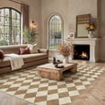 thumbnail image 5 of BERTHMEER 8'x10' Large Area Rugs for Living Room Modern Rhombus Checkered Rugs Bedroom Office Dining Room Farmhouse Geometric Contemporary Washable Non Slip Rugs Carpets, Brown, 5 of 6