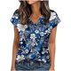 thumbnail image 1 of Camiseta de Manga Corta Impresa con Cuello en V Casual para Mujeres Pullover Suave, 1 of 6