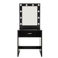 thumbnail image 2 of IVV Warm Light Cannon Dressing Table - Large Mirror Single Drawer for Storage Sleek Black Finish - Ideal for Makeup Organization and Modern Bedroom Decor, 2 of 8