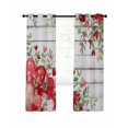 thumbnail image 7 of Valentines Love Heart Blackout Curtains for Bedroom, Retro Red Eucalyptus Botanical Thermal Insulated Kitchen Drapes with Grommets, Light Blocking Window Treatment, 2 Panels 42" x 45", 7 of 7