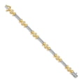 thumbnail image 2 of Real 14kt Two-tone 3.9mm Diamond Fancy Bracelet Mounting; 7 inch; for Adults and Teens; for Women and Men, 2 of 3