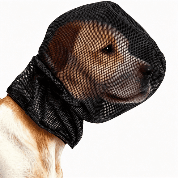 GASTROPOD Mask Dogs Head Protector,Foxtails Protection for Dogs Adjustable Elastic,Dog Soft Net Mask for Outdoor Hiking Camping,Breathable Mesh Muzzles for Dog,Black,S