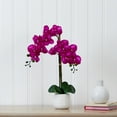 thumbnail image 4 of Nearly Natural 19in. Artificial Purple Orchid with Decorative Vase, Pink, 4 of 4