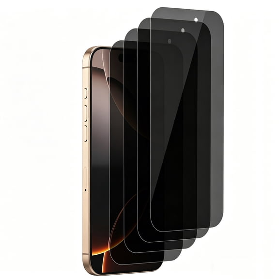 UZWZW 4 Pack Privacy Screen Protector Tempered Glass for iPhone 16 Pro Max (6.9 inch)