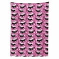 thumbnail image 2 of Whale Tablecloth, Narwhal Mammal Ocean Animal Open Sea Abstract Depiction Illustration, Rectangle Satin Table Cover Accent for Dining Room and Kitchen, 60" X 84", Pink and Charcoal Grey, by Ambesonne, 2 of 2