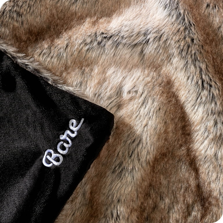 Free Shipping Bare Home Faux Fur Blanket 60 x 80 Ultra Soft Fleece Oversized Variegated Chestnut Walmart