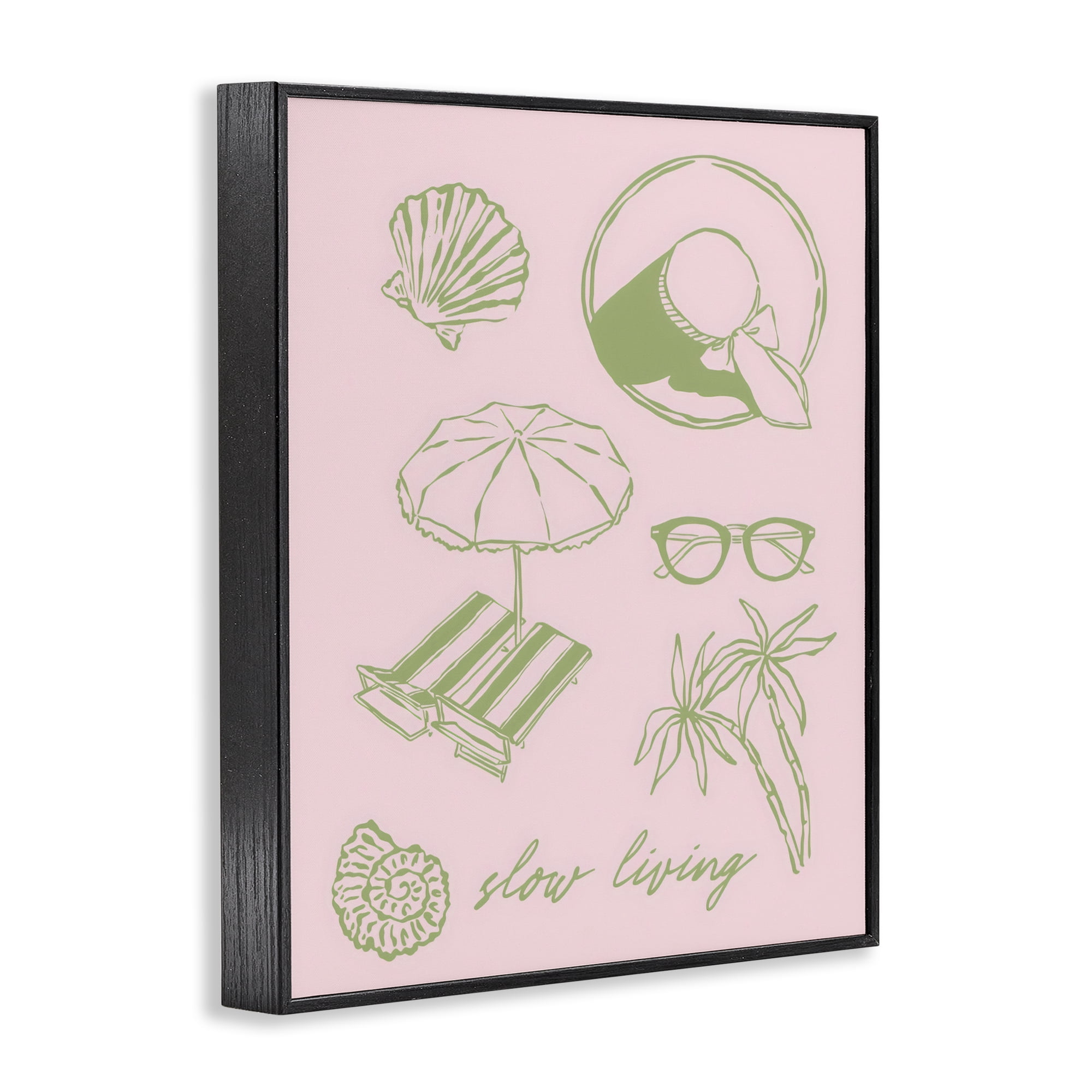 Stupell Industries Slow Beach Living Black Framed Giclee Art, design by The Prints Vibe