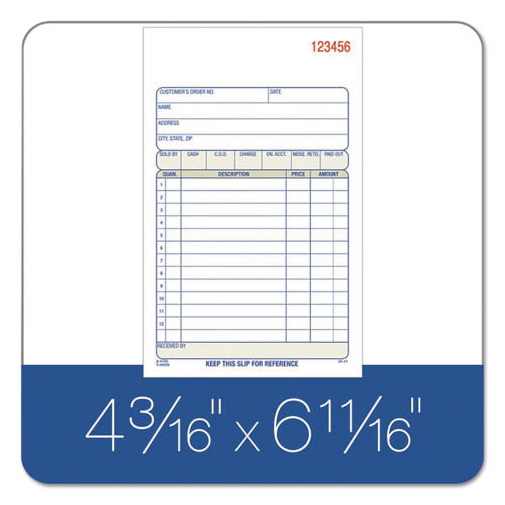"Carbonless Sales Order Book, Three-Part Carbonless, 4.19 X 7.19, 50 Forms | Bundle of 5 Each"