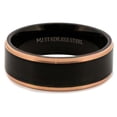 thumbnail image 4 of MJ Metals Jewelry Bushed Stainless Steel 8mm Black Plated Drop Down Edges Rose Gold Wedding Band Ring Size 11, 4 of 6
