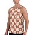 thumbnail image 2 of Pofeuu Brown Palms Print Men's Workout Tank Tops Sleeveless Muscle Gym Shirt Quick Dry-Medium, 2 of 7
