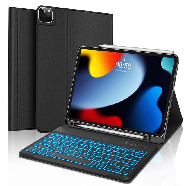 Funda con teclado SENGBIRCH para iPad Pro de 12,9 pulgadas (3.ª y 6.ª generación), color negro