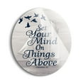 thumbnail image 2 of Set Mind Things Above Misty Grey Ship 24 inch Glass Round Wall Hanging Sign, 2 of 4