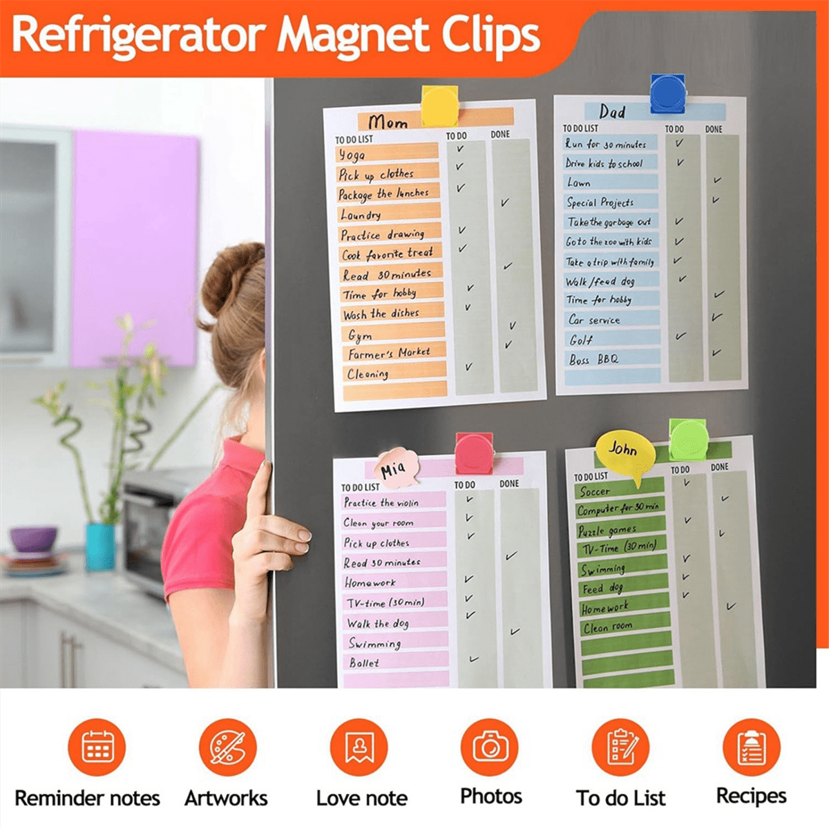 54 Pcs Refrigerator Magnets Clips Metal Heavy Duty Magnetic Clips Whiteboard Magnet Clip Locker Magnets Clips for Fridge