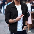 thumbnail image 4 of Rain Jacket mens Fashion Casual Solid Color Jacket Outdoor Zipper Jacket Tooling Jacket, 4 of 9