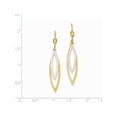 thumbnail image 3 of 14k Two-Tone Gold Diamond-cut Leverback (8x49mm) Earrings, 3 of 3