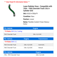 thumbnail image 2 of Lower Radiator Hose - Compatible with 1956 - 1960 Chevy Truck 3.8L 6-Cylinder GAS 1957 1958 1959, 2 of 2