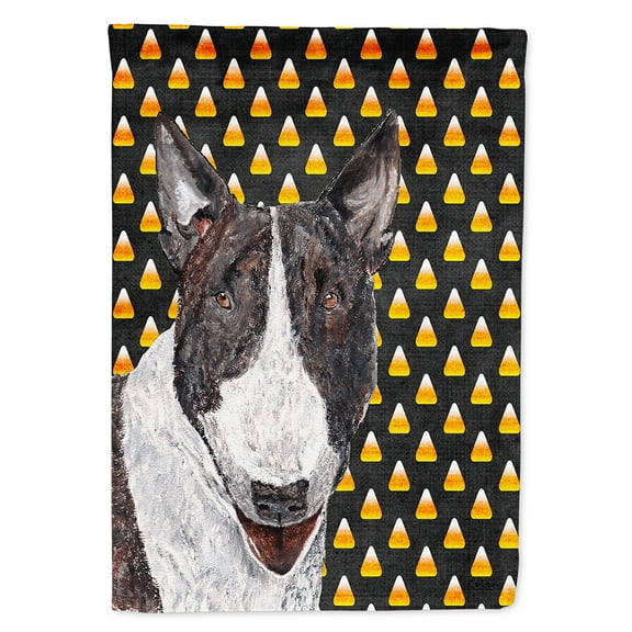 Bull Terrier Halloween Candy Corn Garden Flag