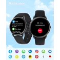 thumbnail image 5 of Black-Connected Watch Men Round Smartwatch Heart Rate Monitor Sport Watch Pedometer Waterproof IP68 Sleep Tracking Smartwatch Bluetooth SMS and Call Notification for Android iOS, 5 of 5