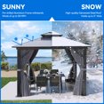 thumbnail image 5 of Dextrus 10x10FT Outdoor Double Roof Gazebo Polycarbonate Hardtop with Netting&Shaded Curtains,Sturdy Aluminum Frame Garden Tent,Ideal for Patio, Backyard,Deck and Lawns,Grey Curtain, 5 of 5