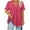 Hot Pink, variant on Wyobmus Womens Plus Size Summer Tops Casual Short Sleeve Pullover Ruffled Trim V Neck Flowy T-Shirt Blouses L-5Xl Hot Pink