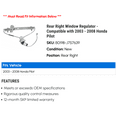 thumbnail image 2 of Rear Right Window Regulator - Compatible with 2003 - 2008 Honda Pilot 2004 2005 2006 2007, 2 of 2