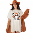 thumbnail image 3 of Bougie Halloween Ghost T-Shirt, Cute Ghost with Sunglasses Bow Pumpkin Coffee Tee, Spooky Season Fashion Shirt for Women, Halloween Gift, 3 of 7