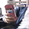 thumbnail image 6 of Splicing Wallet Case for Samsung Galaxy S24, Wrist Strap Card Slots PU Leather Wallet Protection Case Magnetic Closure Stand Flip Case Cover for Samsung Galaxy S24, Winered, 6 of 6