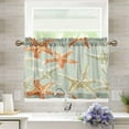 thumbnail image 6 of Ryvnso Retro Starfish Half Curtains Sets Tier 2 Panels Short Curtain Rod Pocket 27"W x 36"L, 6 of 7