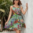 thumbnail image 3 of Tiki Hut Vintage Retro Art Dress Fashion Beach Long Dresses Female Party Printed Sundress, 3 of 7