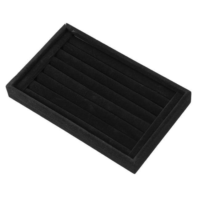 Bandeja de Joyería Unique Bargains Terciopelo 7 Ranuras Negro