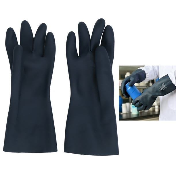 LANON Rubber Chemical Resistant Gloves, Reusable Heavy-duty Safety Work  Gloves, Acid & Alkali Protection, Non-Slip, X Large