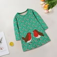 thumbnail image 4 of Tdoqot Toddler Girls Dresses- Cute Tshirt Dress Casual Long Sleeve Cotton Spring Clothes Green Size 5T, 4 of 7