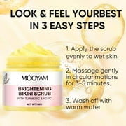 Mooyam 2 Pack Brightening Bikini Body Scrub with Turmeric Exfoliating Moisturizing & Glowing Scrub for Bikini Area, Even Skin Tone, 10.58 oz