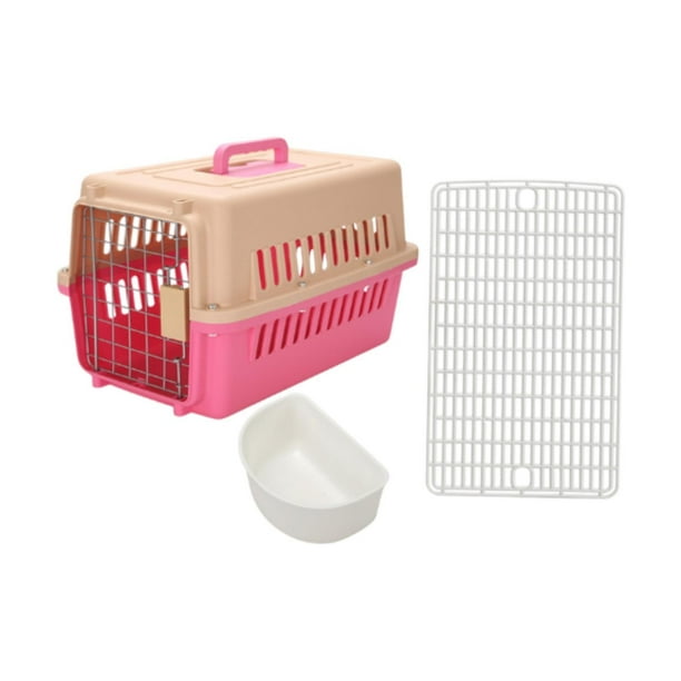 Transportín rígido para gatos, caja de transporte para mascotas, para exteriores, interiores, gatos pequeños y cachorros. Rosa