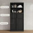 thumbnail image 5 of Freestanding Bathroom Storage Cabinet with 2 Drawers, Double Doors & Adjustable Shelf, Wooden Organizer for Bathroom, Kitchen, Living Room, 5 of 6