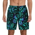 thumbnail image 2 of Goofa Blue Floral with Butterflies Printed Men's Swim Trunks Board Shorts Quick Dry Mens Swimming Trunks with Compression Liner,Breathable Fit Hawaii Beach Shorts-XX-Large, 2 of 9