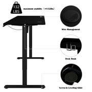 Walsunny Electric Standing Desk, Height Adjustable Desk 55 x 24 Ergonomic Stand Up Desk with Electric Lift & Memory Preset for Home Office, Black