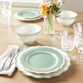 thumbnail image 2 of The Pioneer Woman Ainsley 12-Piece Ceramic Dinnerware Set, Sage Blue, 2 of 8