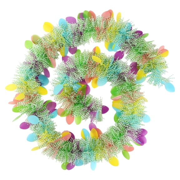 6.5Ft Easter Tinsel Garland,Colorful Egg Tinsel Twist Garland with Confetti Spring Hanging Tinsel Ornament Decoration for Fireplace Mantel Tree Eatser Party Decoration,Spring Garland,Easter Decor