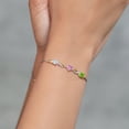 thumbnail image 4 of Gem Stone King Keren Hanan 925 Silver and 10K Yellow Gold Bracelet for Women Lab Grown Diamond Pink Moissanite (2.03 Cttw), 4 of 5