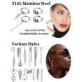 thumbnail image 3 of Pendientes Hicarer de acero inoxidable con forma de aro con bisagras (20 unidades), 3 of 6
