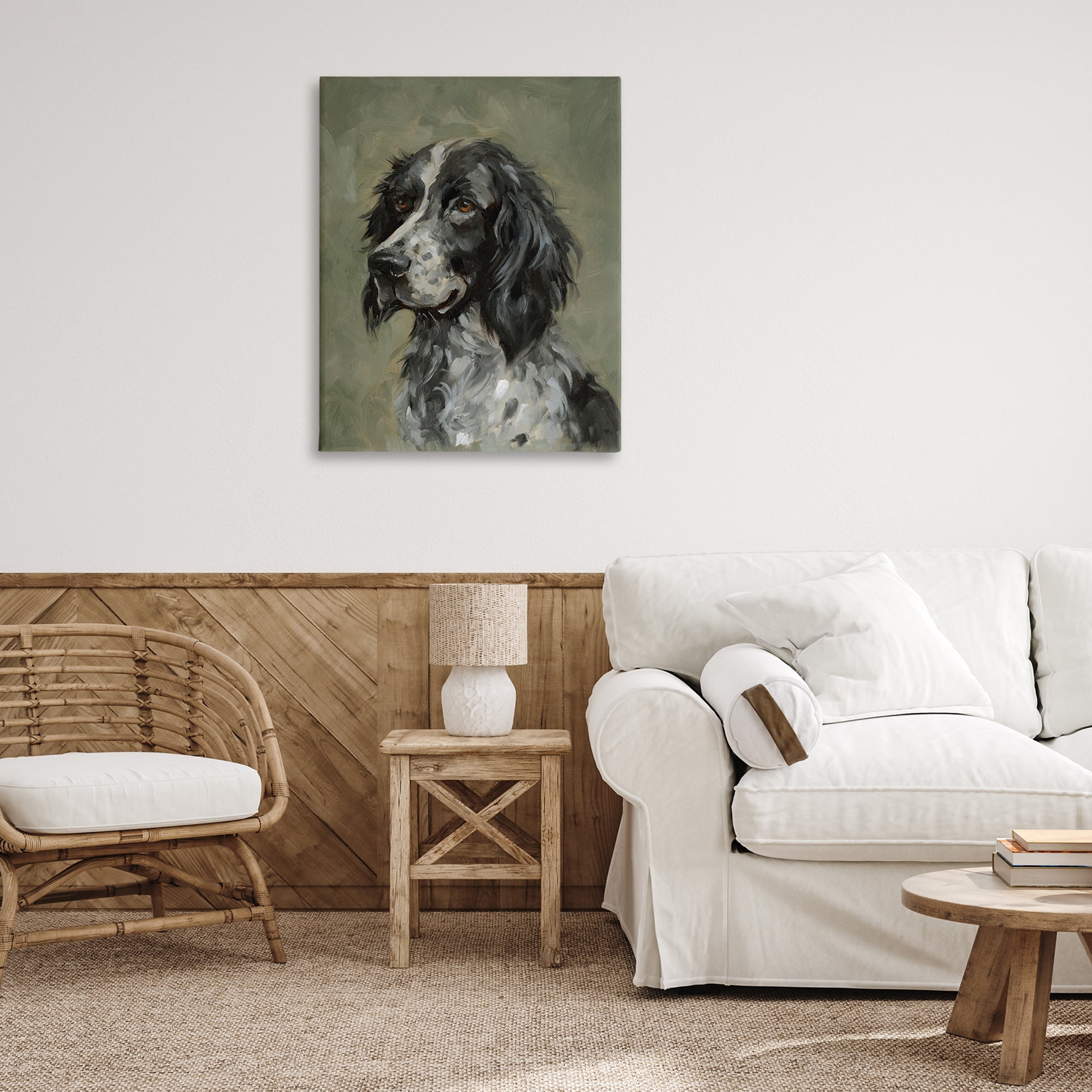 Stupell Industries Cocker Spaniel Portrait Animals & Insects Painting Gallery Wrapped Canvas Art Print Wall Art, 30 x 40
