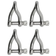 Extreme Max 3006.8213.4 BoatTector Stainless Steel Twist Shackle - 1/4", 4-Pack